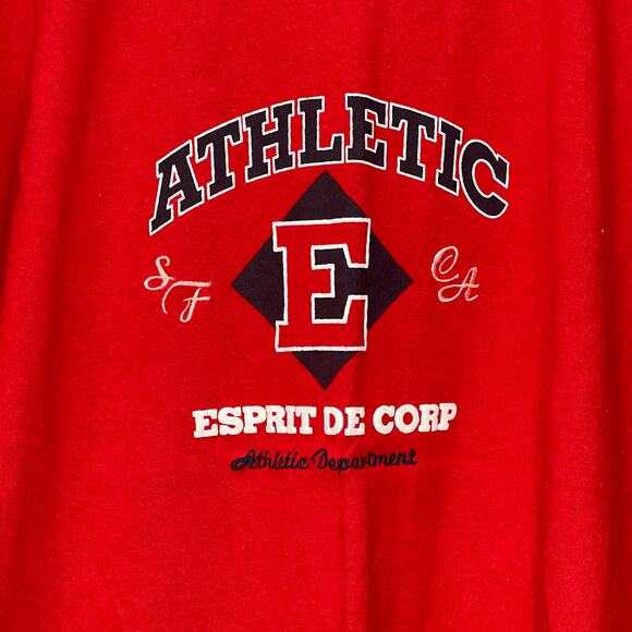 Vintage Esprit Athletic Department Graphic T-Shirt Size L Red Short Sleeve - Picture 2 of 5